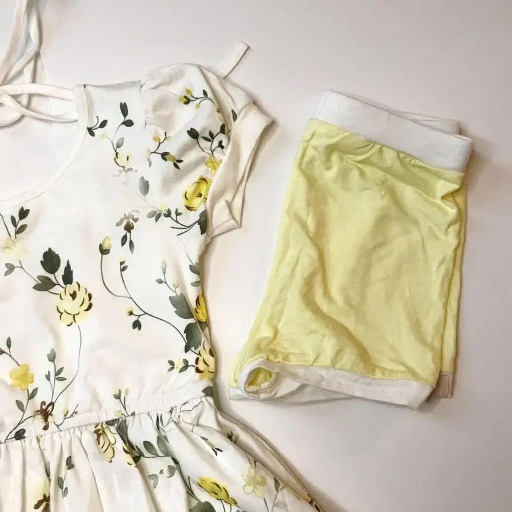 Omi Jo Well Dressed Wolf Yellow Floral Billow Dress & Shorts 2Y